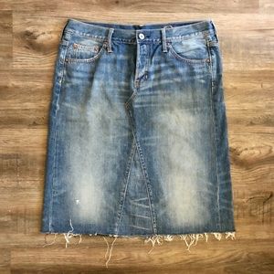 Gap Distressed Denim Knee Length Skirt